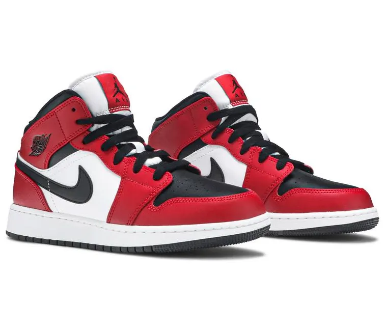 Men's Nike Air Jordan 1 Mid (Chicago Black Toe)