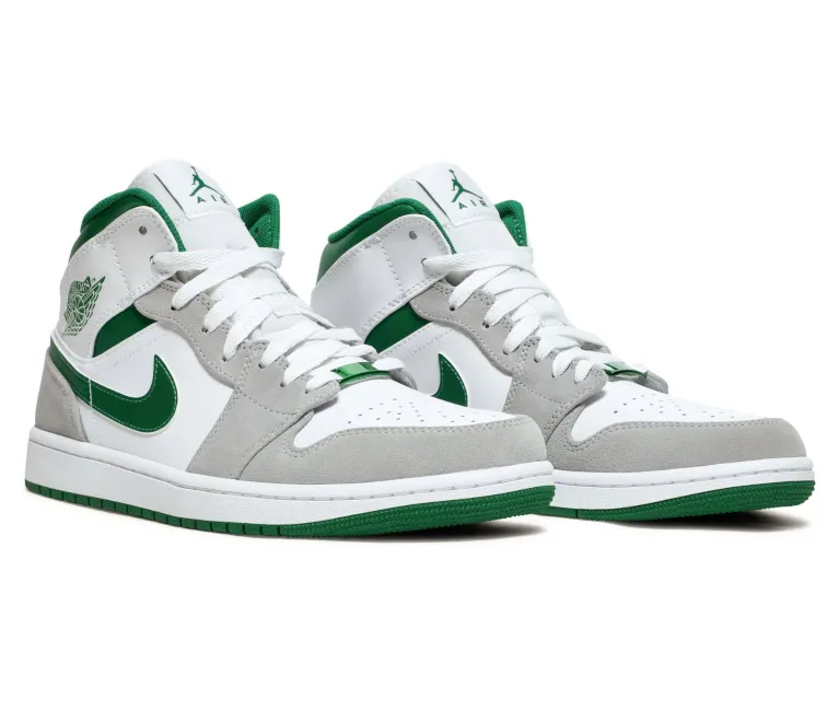 Men's Nike Air Jordan 1 Mid SE (Grey/Pine Green)