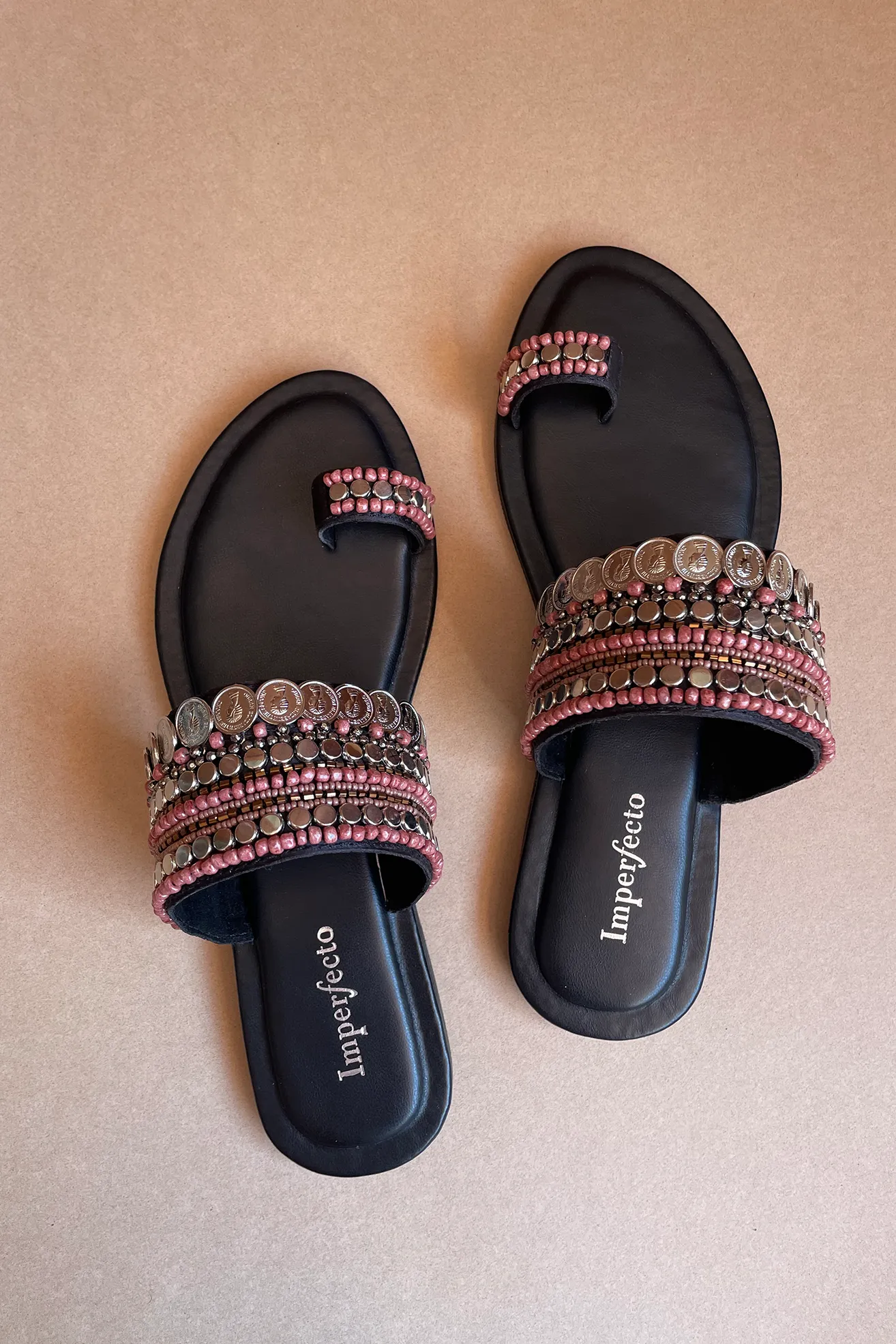 Midnight Boho Kolhapuri Flats