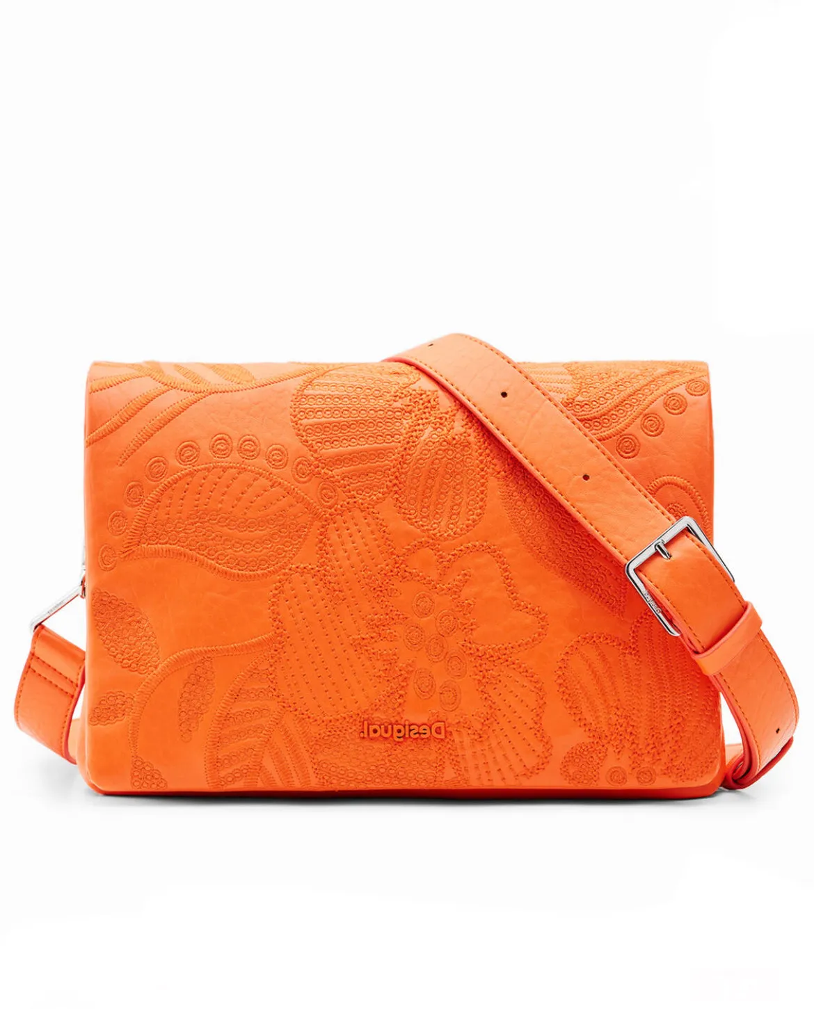 Midsize crossbody bag with embroidered flowers