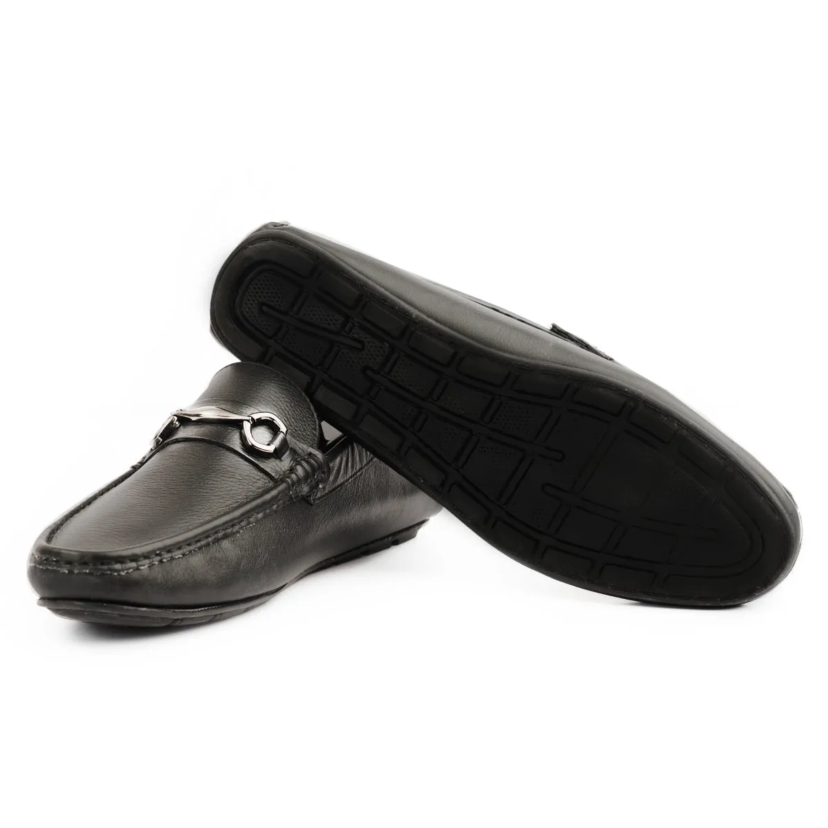 Modern Buckled  Moccasins-Black