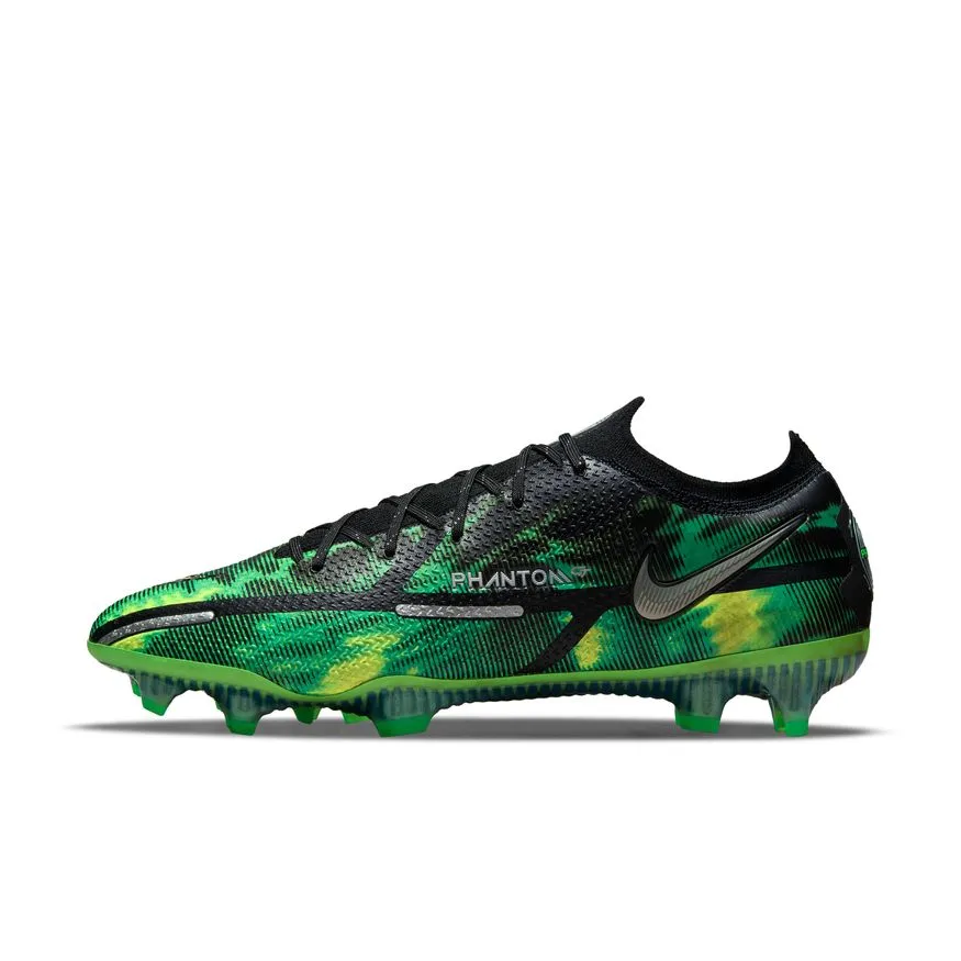 Nike Phantom GT2 Elite FG-BLACK/MTLC PLATINUM-GREEN STRIKE