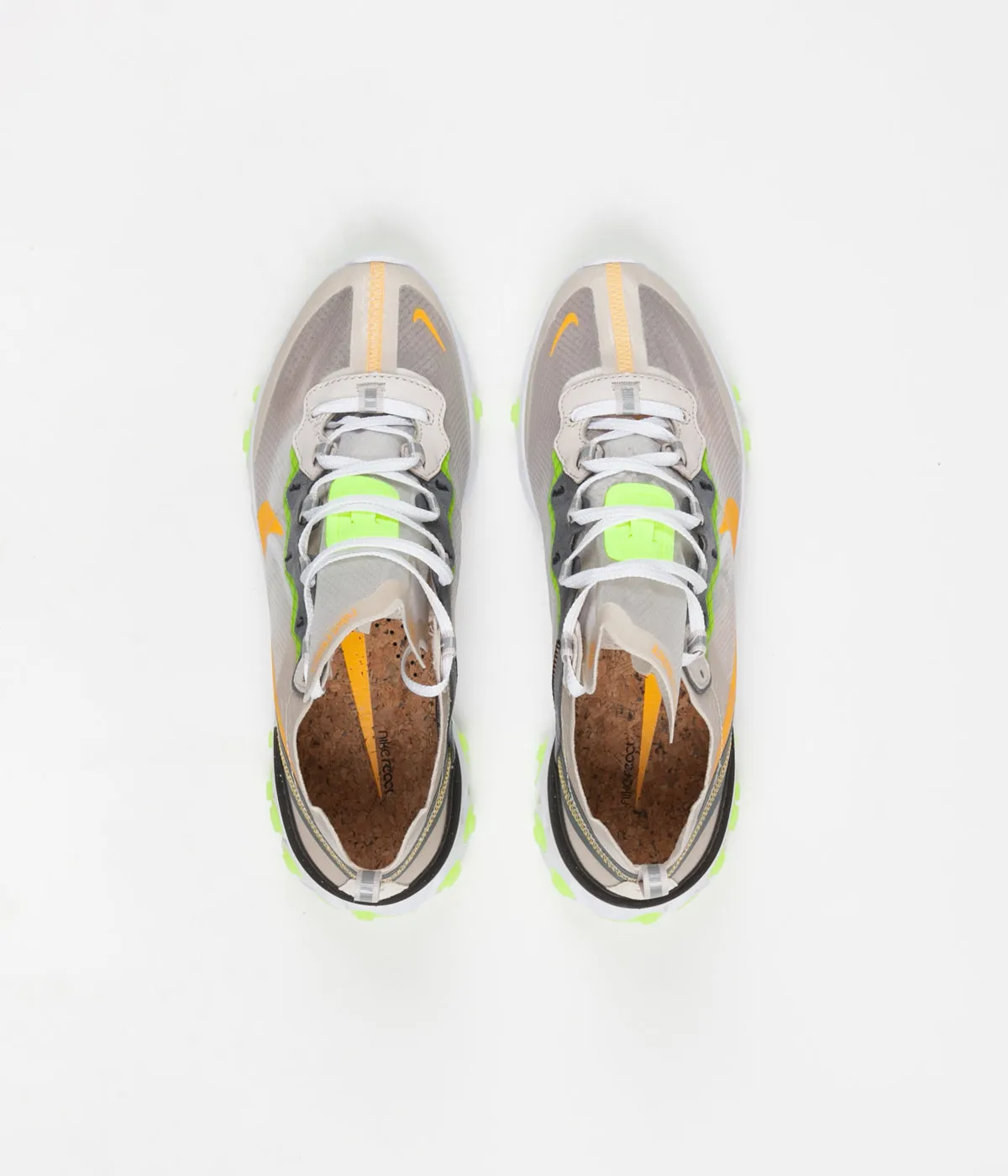 Nike React Element 87 Shoes - Light Orewood Brown / Laser Orange - Volt Glow