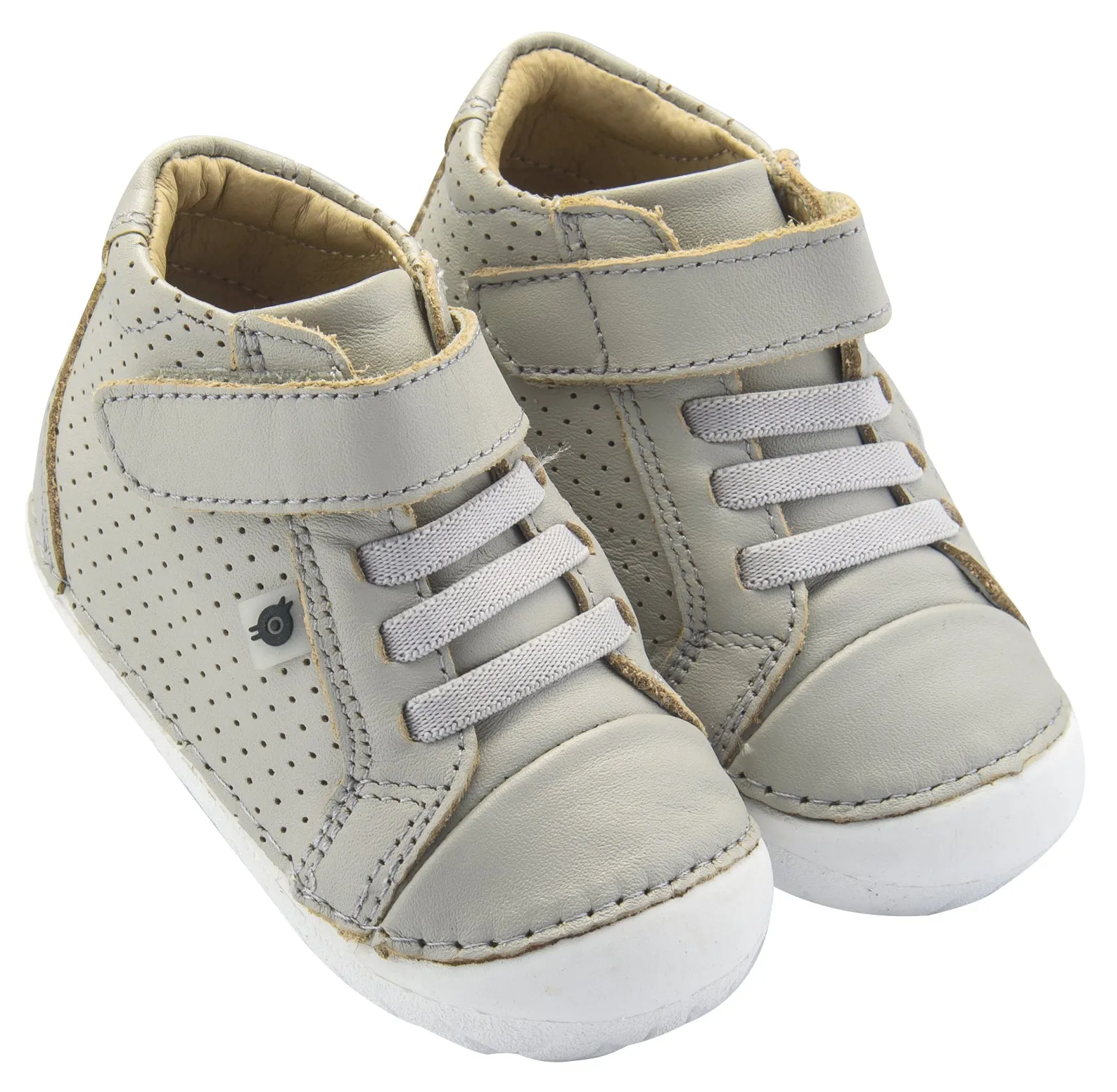 Old Soles Boy's and Girl's Pave Cheer Premium Leather First Walker Sneaker Shoes, Gris