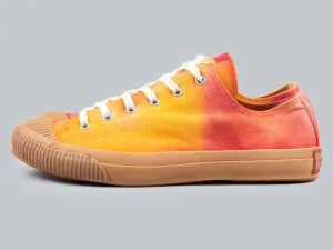 Pras Shellcap Low "Mura" Uneven Hand Dyed Sneakers Orange/Gum