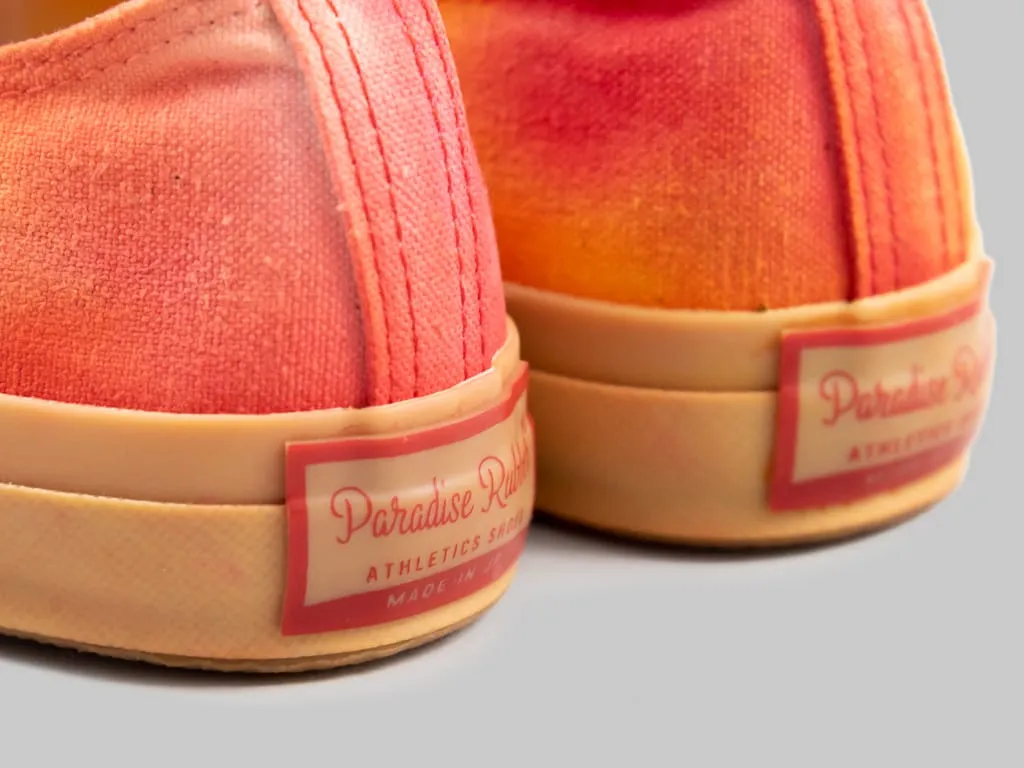 Pras Shellcap Low "Mura" Uneven Hand Dyed Sneakers Orange/Gum