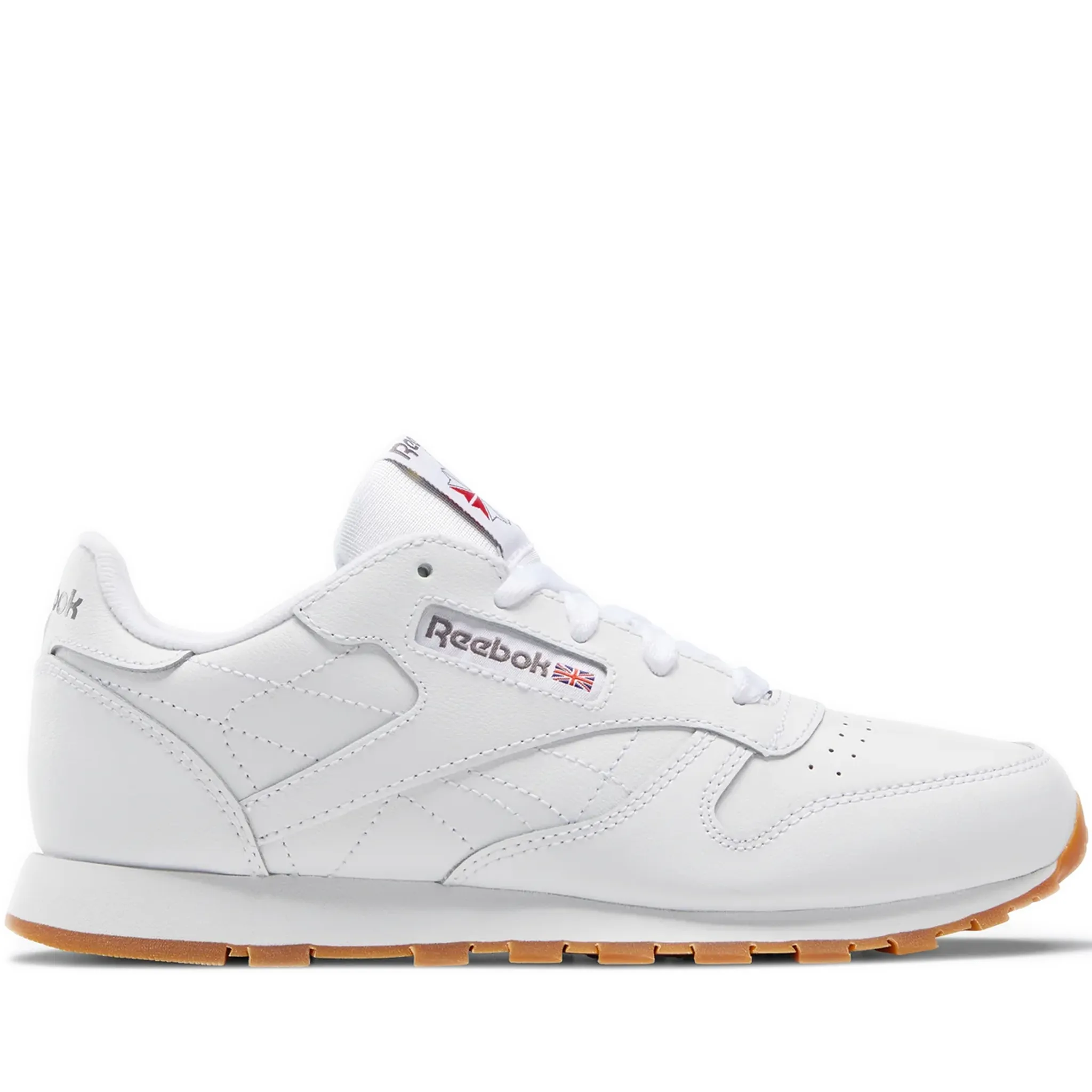 Pre School Reebok Classic Leather Shoes - White/ Gum