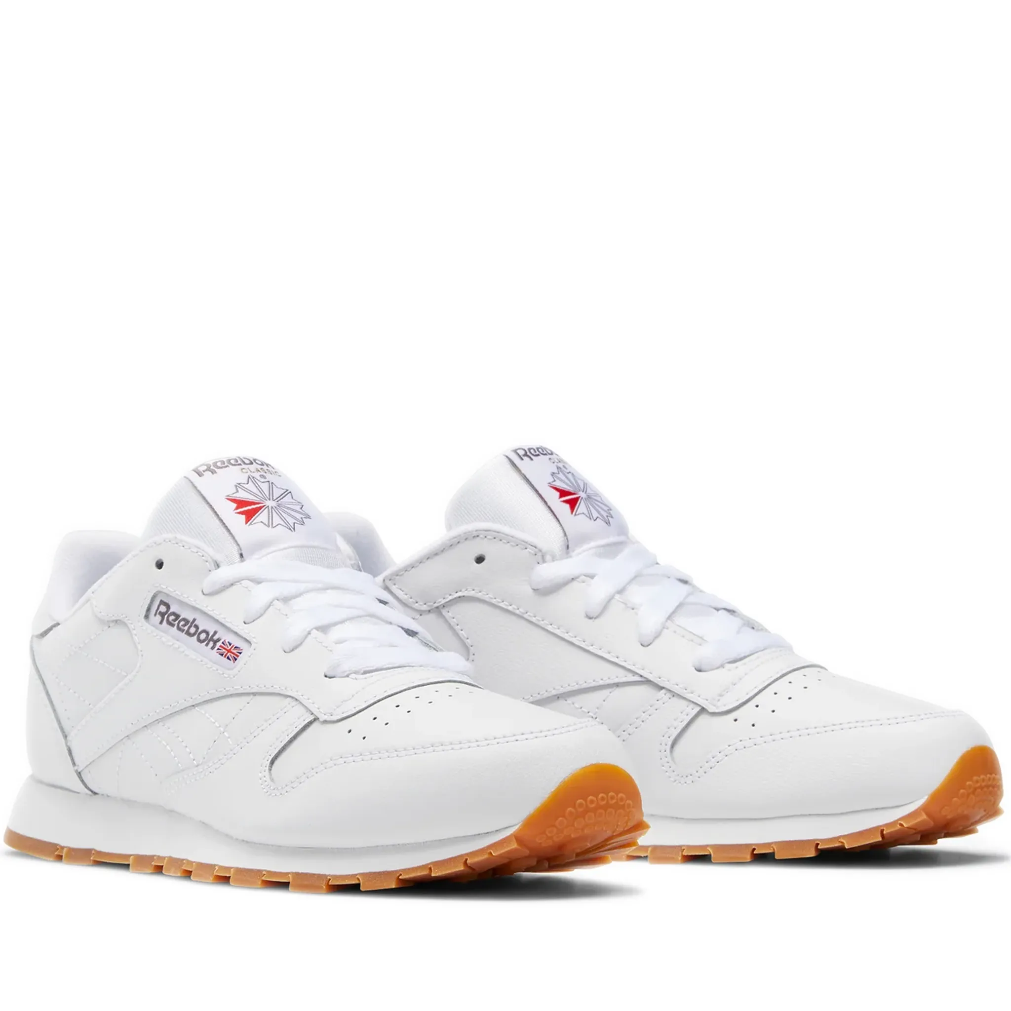 Pre School Reebok Classic Leather Shoes - White/ Gum