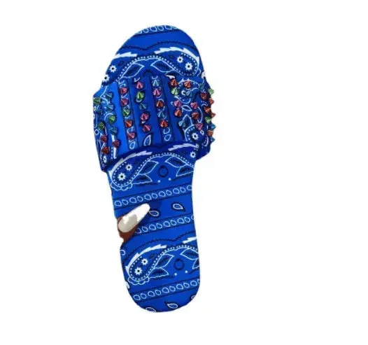 Printed Toe Flat Rivet Casual Slippers