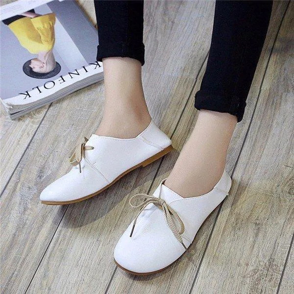 Pu Pure Color Casual Slip On Comfort Shoes For Women