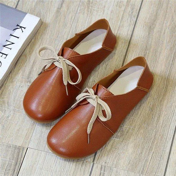 Pu Pure Color Casual Slip On Comfort Shoes For Women