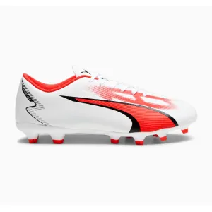 Puma Adults Football Boots Ultra Play FG/AG White/Black/Fire Orchid