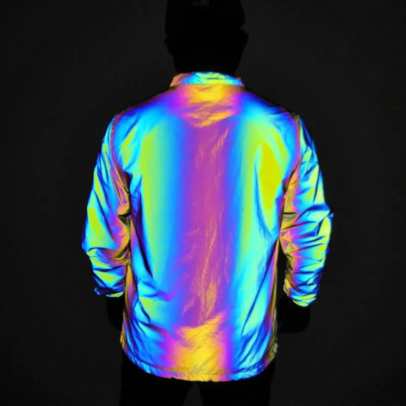 Rainbow Luminous Windbreaker Plus Size Jacket Reflective | Brodtica.com