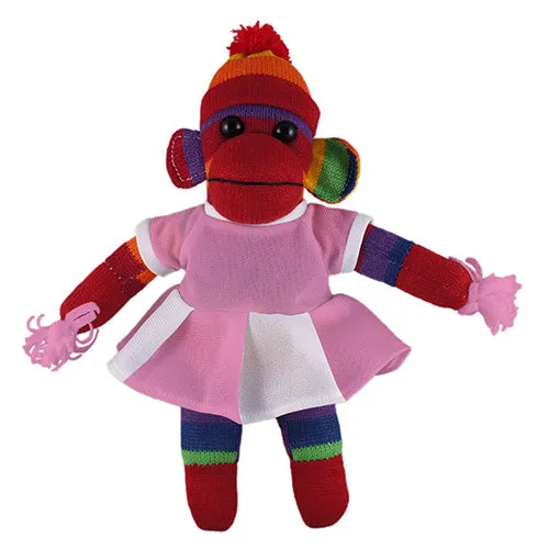 Rainbow Sock Monkey (Plush) with Cheerleader Outfit