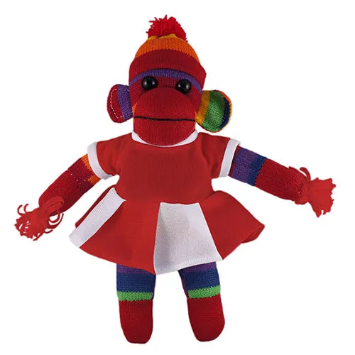 Rainbow Sock Monkey (Plush) with Cheerleader Outfit