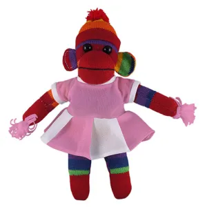 Rainbow Sock Monkey (Plush) with Cheerleader Outfit