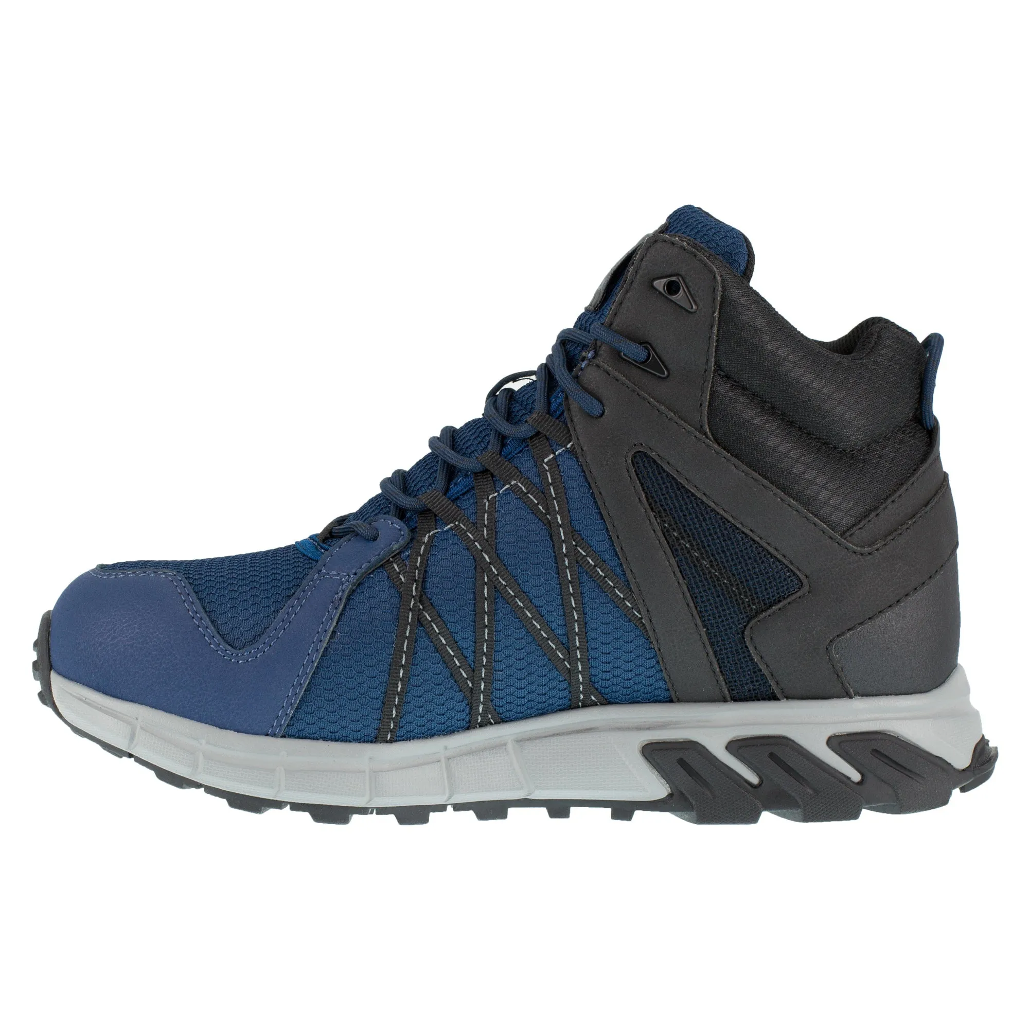 Reebok Mens Navy/Black Mesh Work Boots Athletic Mid Cut AT MG