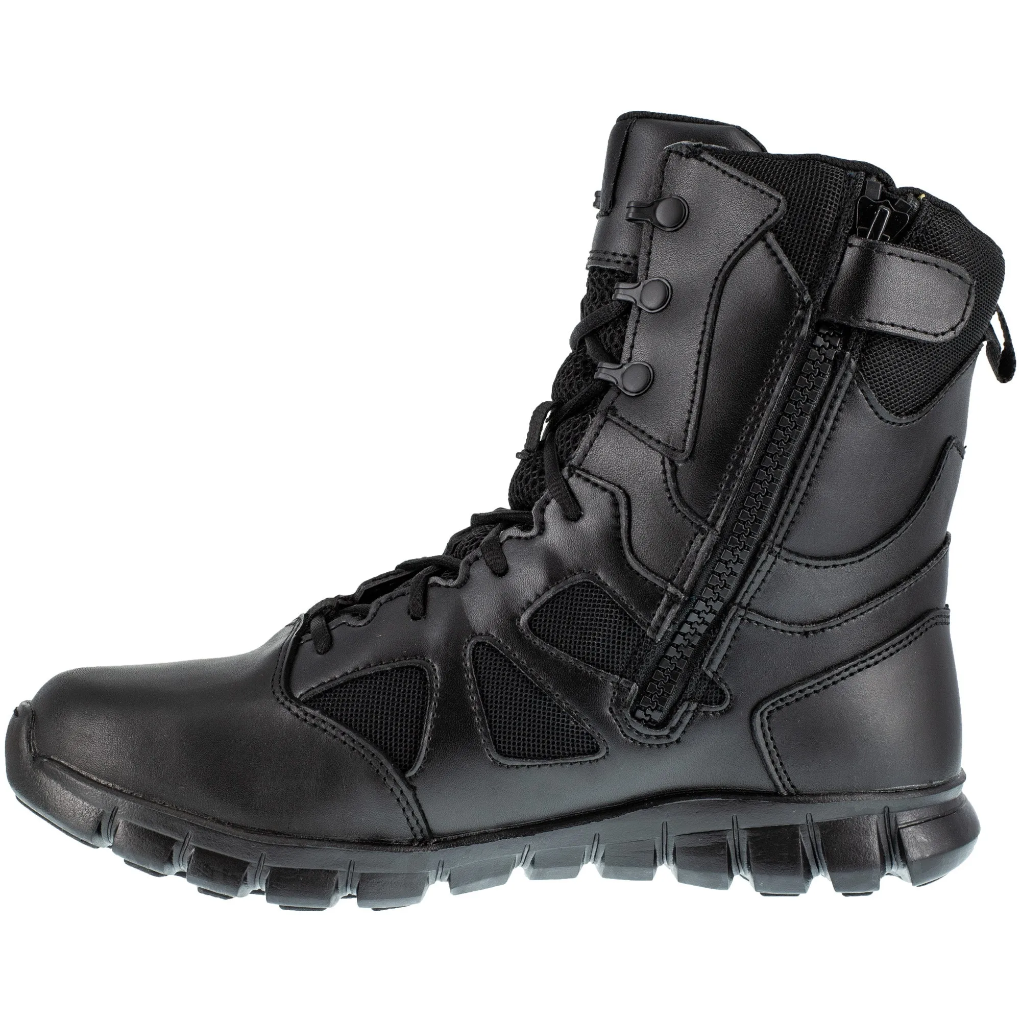 Reebok Womens Black Leather Work Boots Sublite Tactical WP