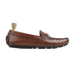 Reishi - Men's Brown Patina Calf Leather Driver Shoe