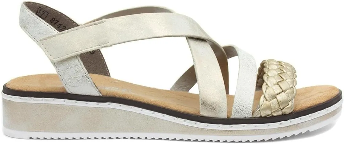 Rieker Womens Pale Gold Strappy Sandal