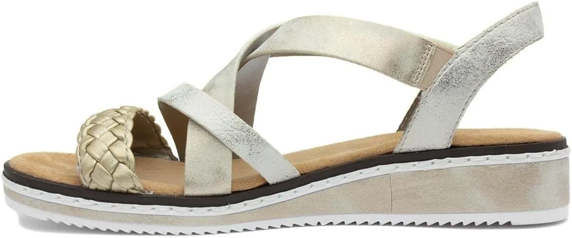 Rieker Womens Pale Gold Strappy Sandal