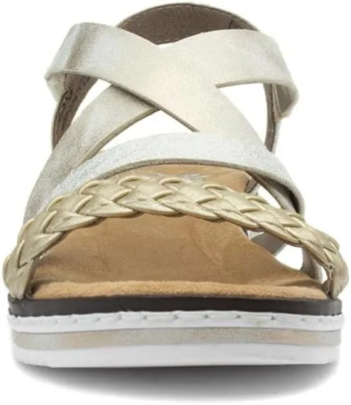 Rieker Womens Pale Gold Strappy Sandal