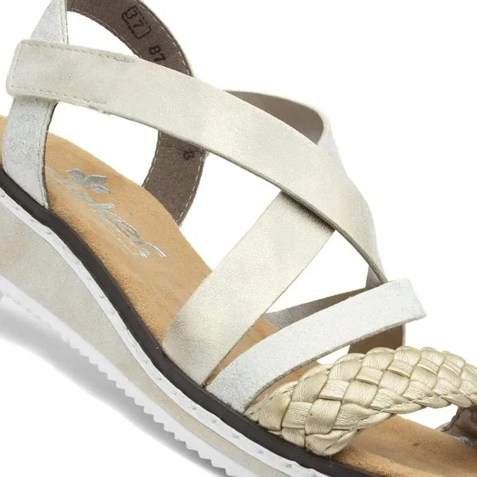 Rieker Womens Pale Gold Strappy Sandal