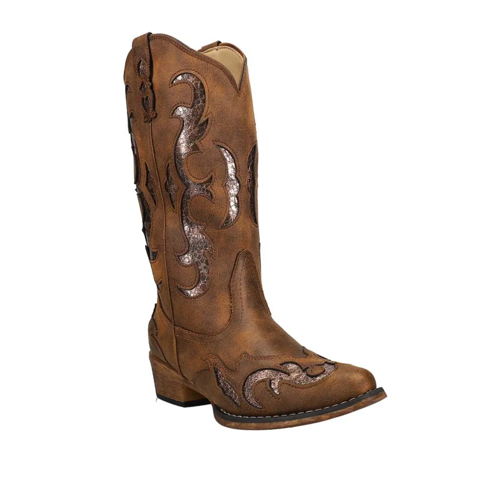 Riley Flextra Glitter Snip Toe Cowboy Boots