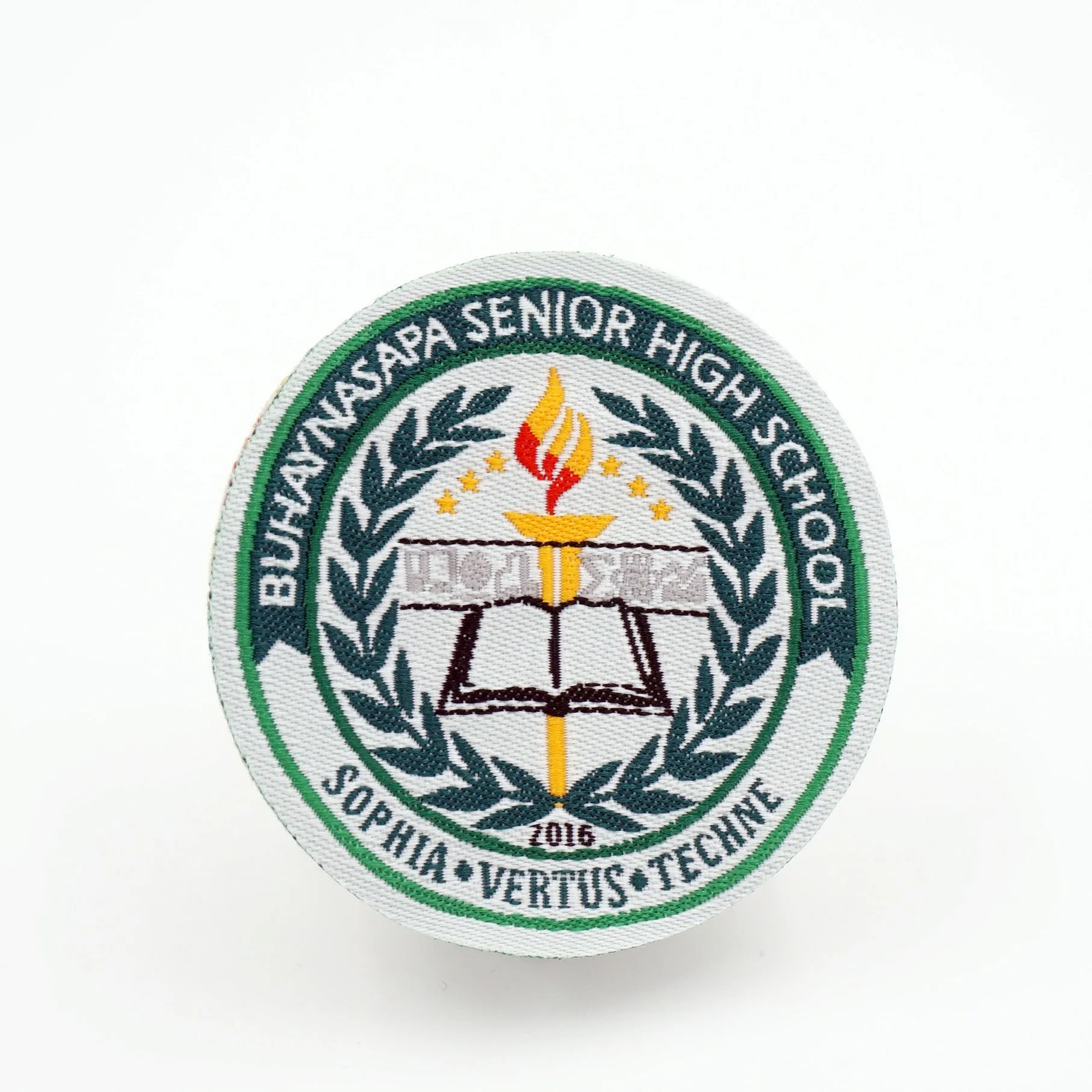 Sample specialized badged for campus clothing