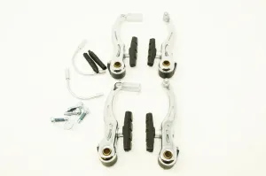 SET CHROME FRONT & REAR V BRAKE CALIPERS FOR MTB,MOUNTAIN BIKE & ALL TYPES OF BIKES