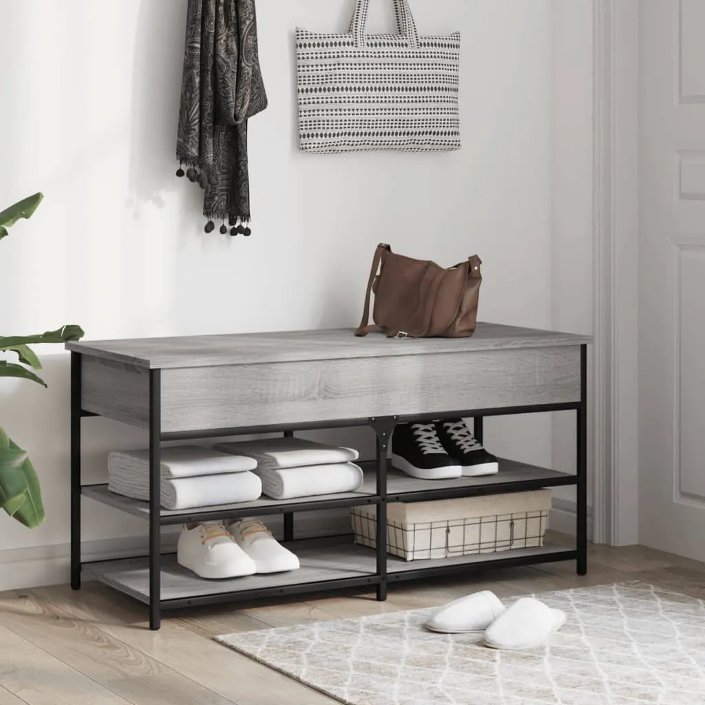 Shoe Bench Grey Sonoma 100x42.5x50 cm Engineered Wood