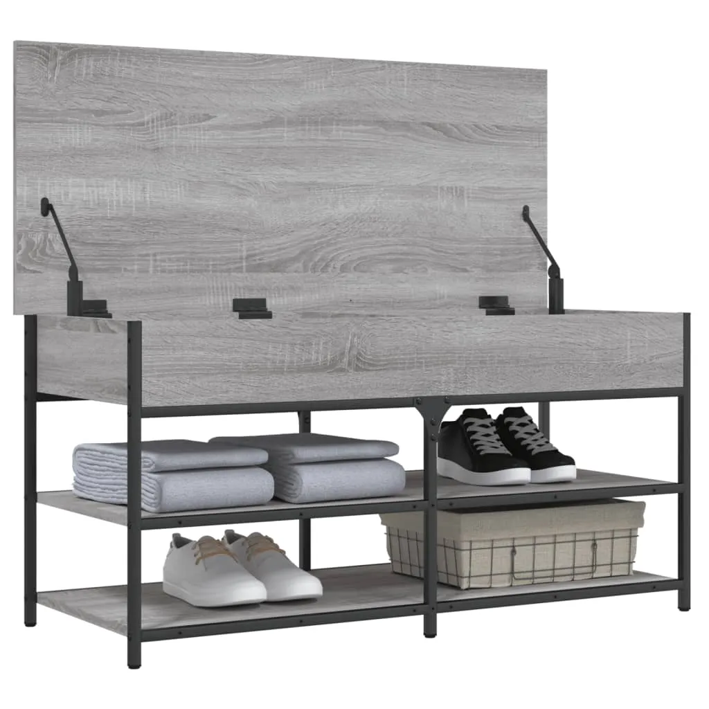 Shoe Bench Grey Sonoma 100x42.5x50 cm Engineered Wood