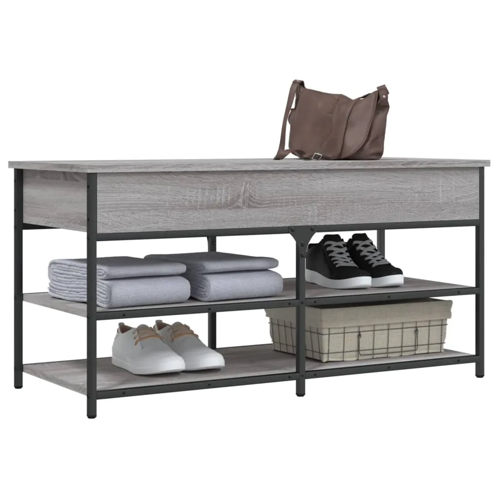 Shoe Bench Grey Sonoma 100x42.5x50 cm Engineered Wood