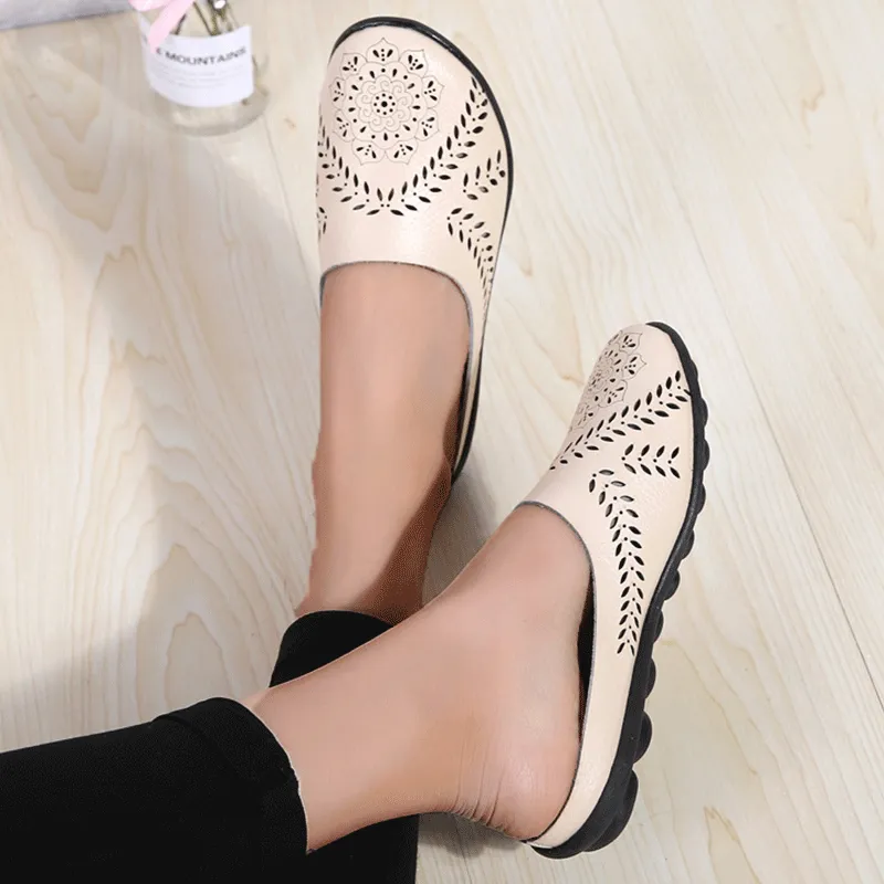 Sohiwoo  Women Casual Hollow Flats shoes