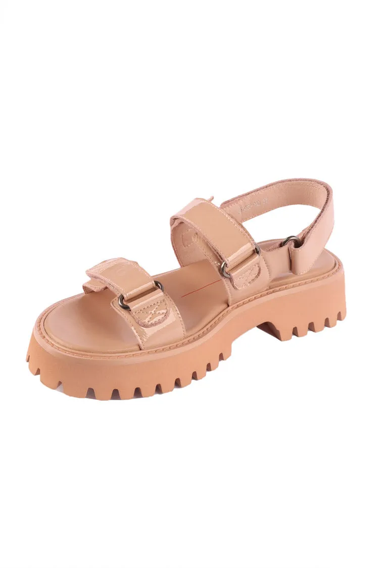 Start Patent Leather Sandals in Nude | FINAL SALE