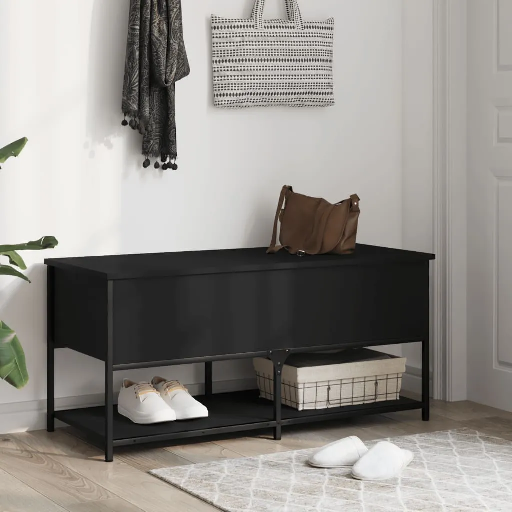 Storage Bench Black 100x42.5x47 cm Engineered Wood