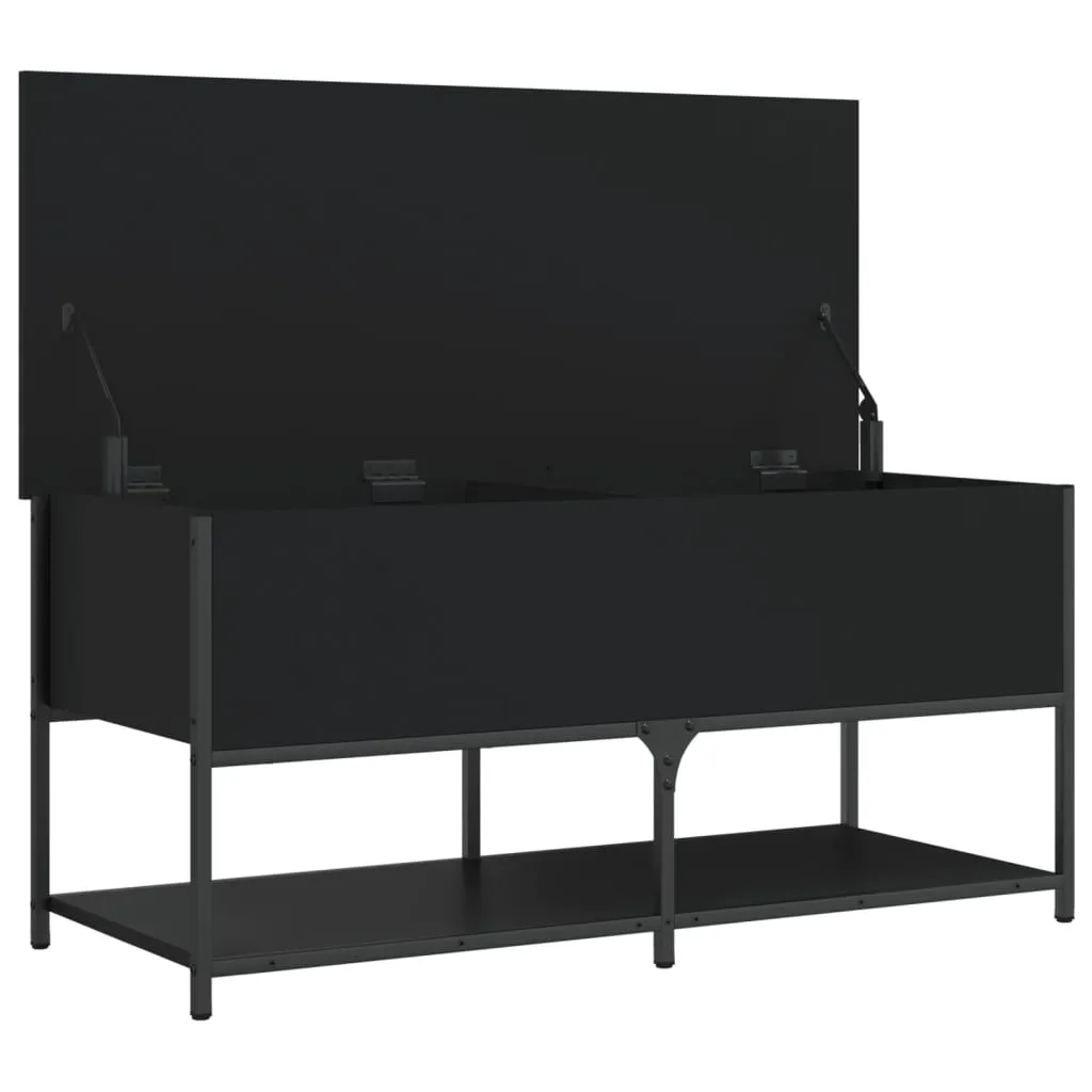 Storage Bench Black 100x42.5x47 cm Engineered Wood