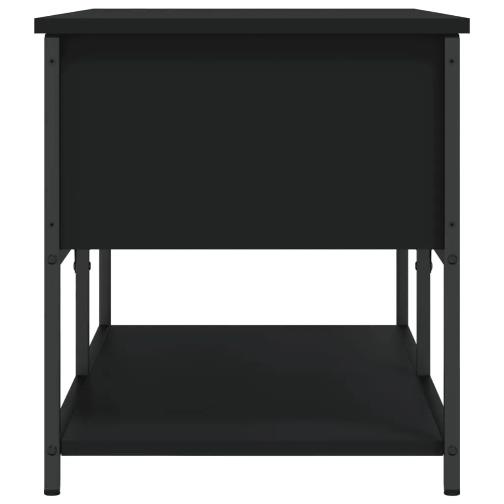 Storage Bench Black 100x42.5x47 cm Engineered Wood