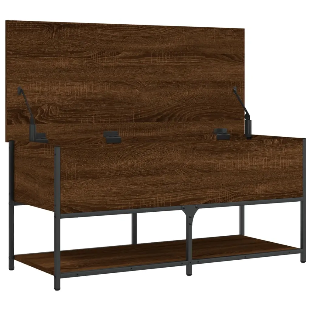 Storage Bench Brown Oak 100x42.5x47 cm Engineered Wood