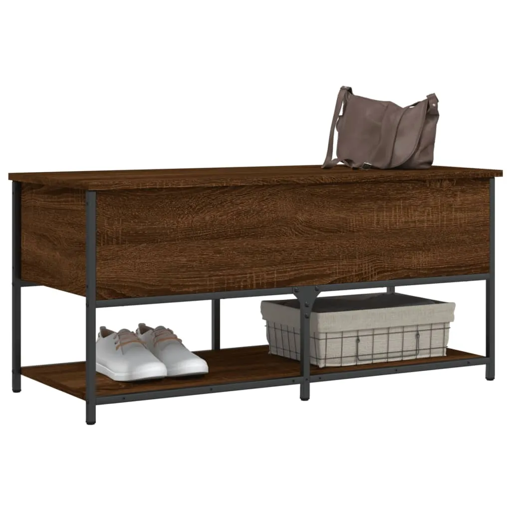 Storage Bench Brown Oak 100x42.5x47 cm Engineered Wood