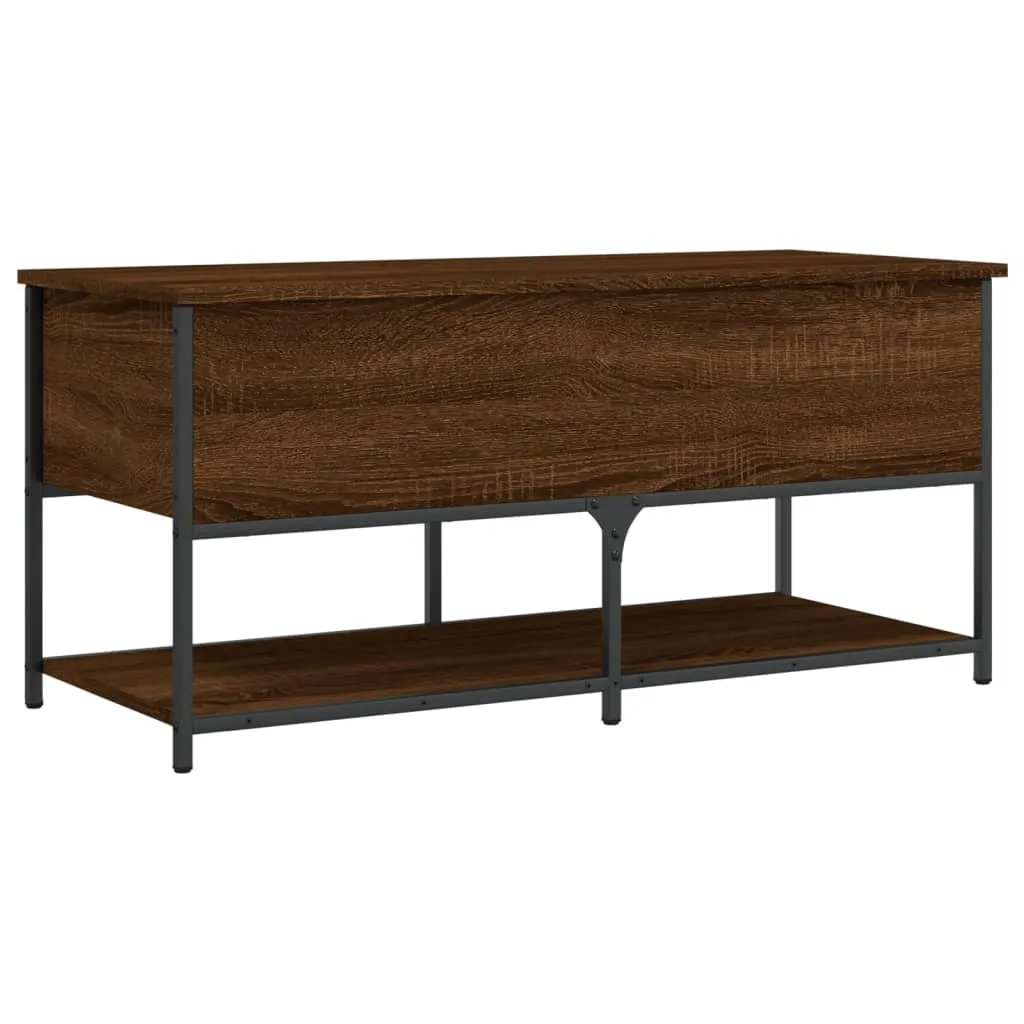 Storage Bench Brown Oak 100x42.5x47 cm Engineered Wood