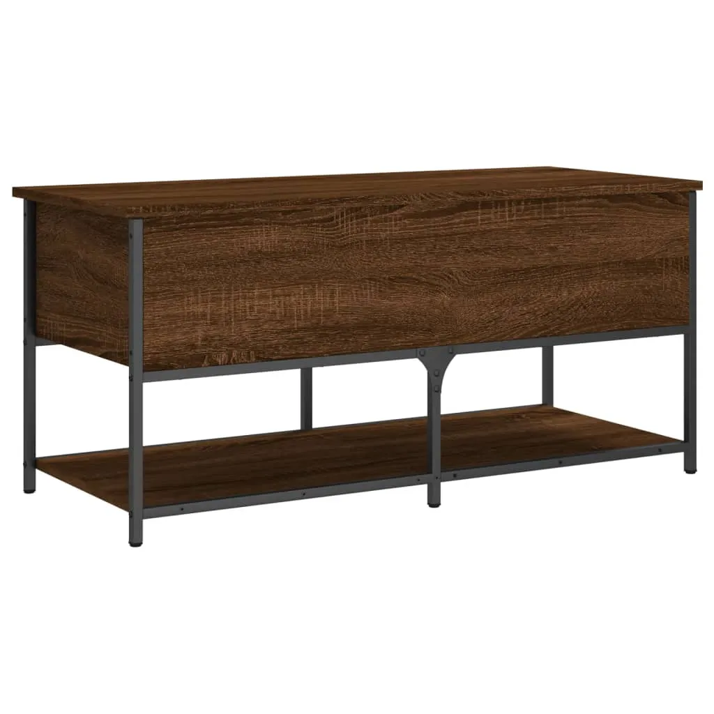 Storage Bench Brown Oak 100x42.5x47 cm Engineered Wood