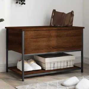 Storage Bench Brown Oak 70x42.5x47 cm Engineered Wood