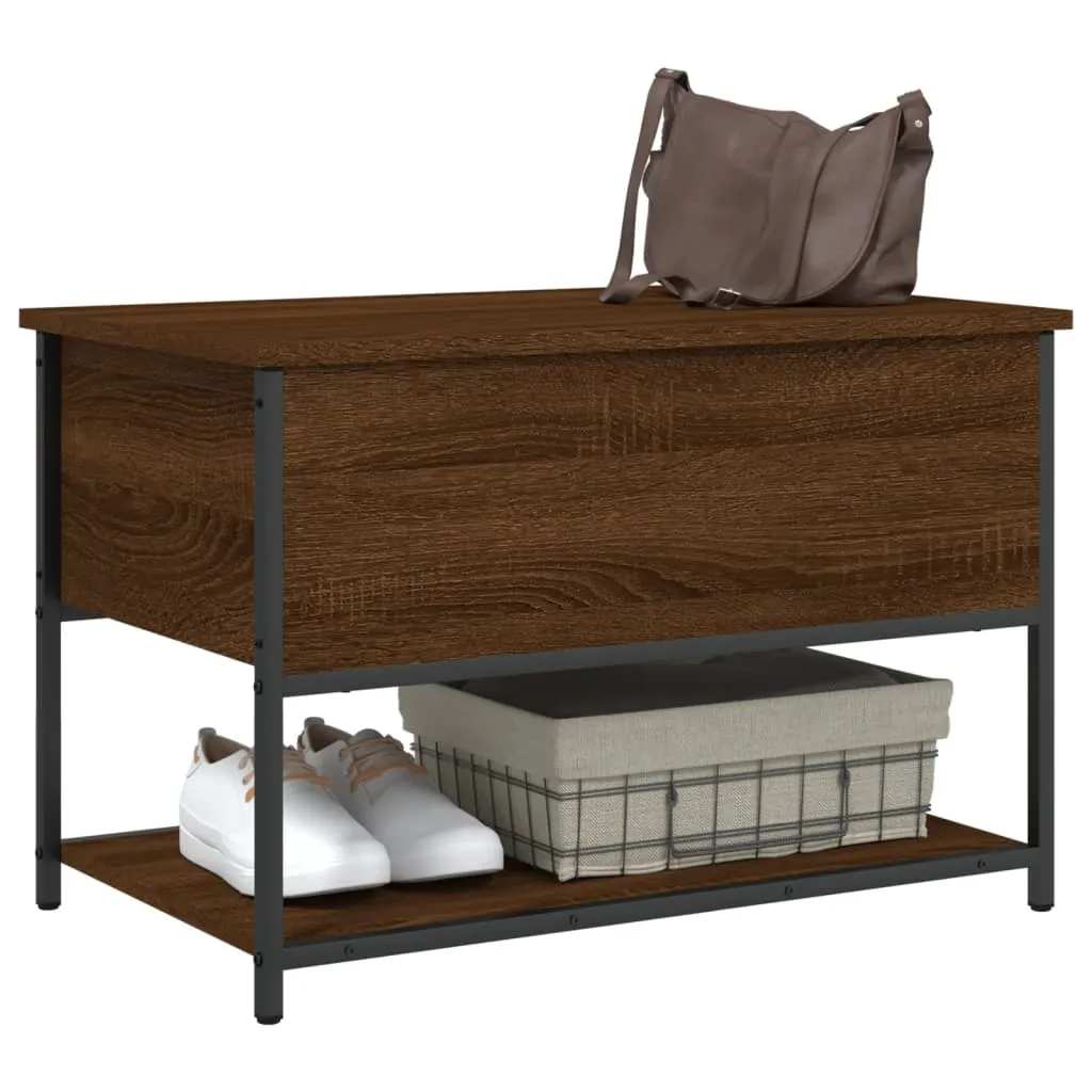 Storage Bench Brown Oak 70x42.5x47 cm Engineered Wood