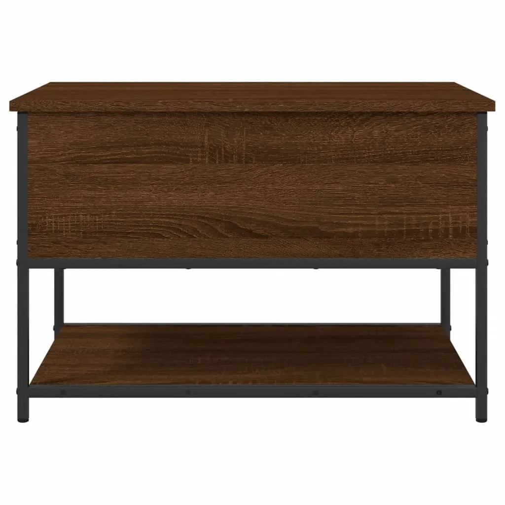 Storage Bench Brown Oak 70x42.5x47 cm Engineered Wood