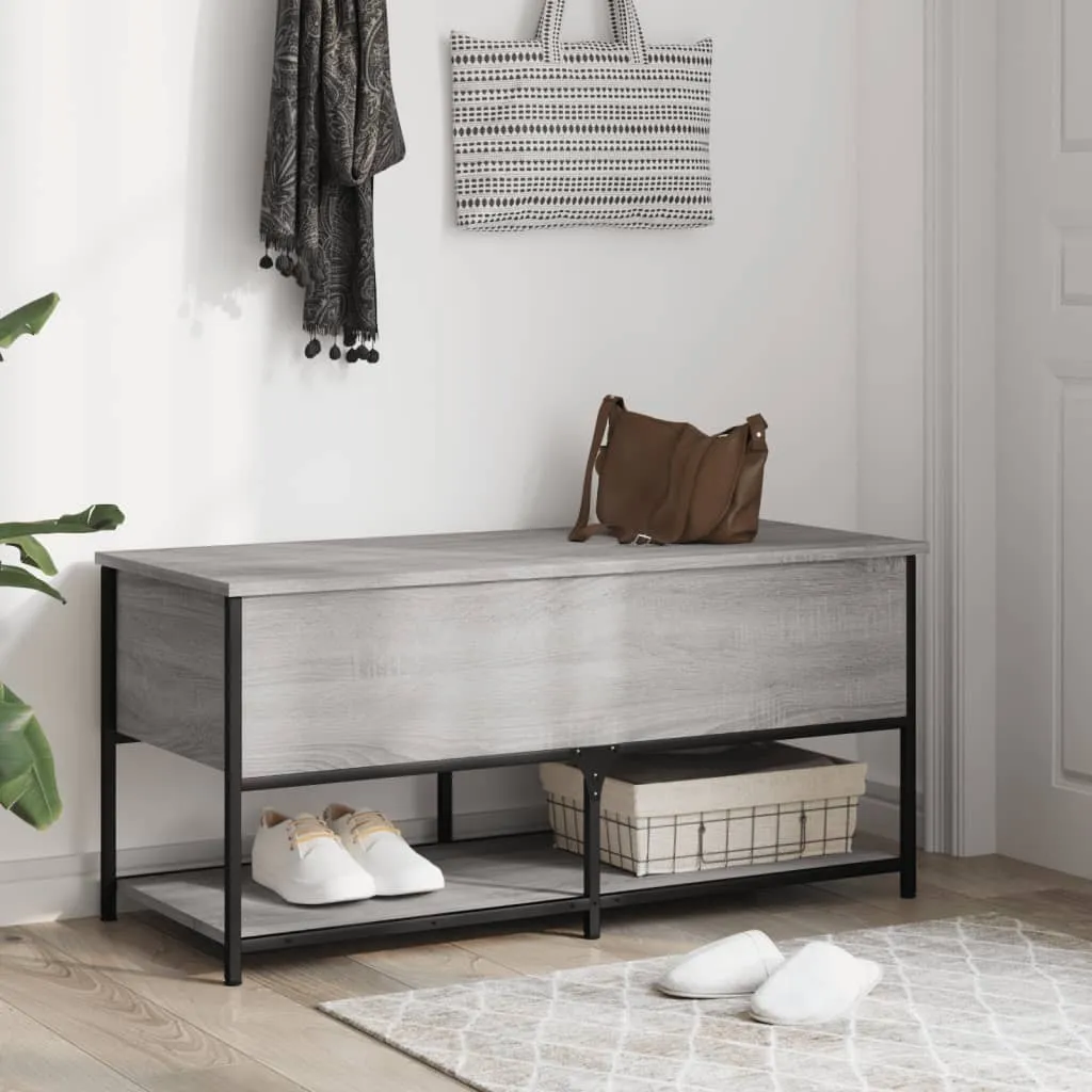 Storage Bench Grey Sonoma 100x42.5x47 cm Engineered Wood