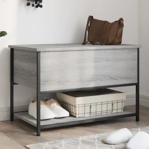 Storage Bench Grey Sonoma 70x42.5x47 cm Engineered Wood