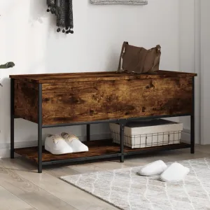 Storage Bench Smoked Oak 100x42.5x47 cm Engineered Wood