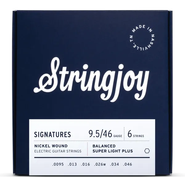 Stringjoy Guitar Strings Super Light Plus Nickel Wound Electric 9.5-46