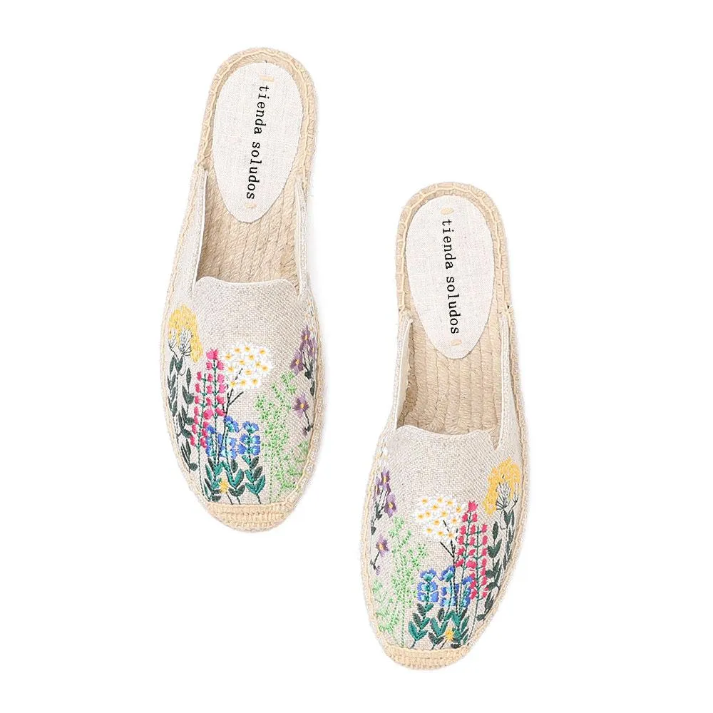 Summer Casual Slip On Embroidered Flat Shoes